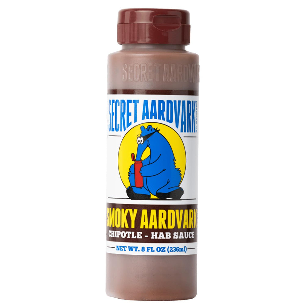 Secret Aardvark botella frente mostrando etiqueta nueces de sabor