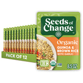 SEEDS OF CHANGE empaque frontal mostrando mezcla orgánica y beneficios rápidos