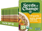SEEDS OF CHANGE frente del empaque mostrando mezcla orgánica y beneficio de conveniencia