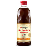 Sempio Jin Gold F3 botella frontal, muestra autenticidad y calidad