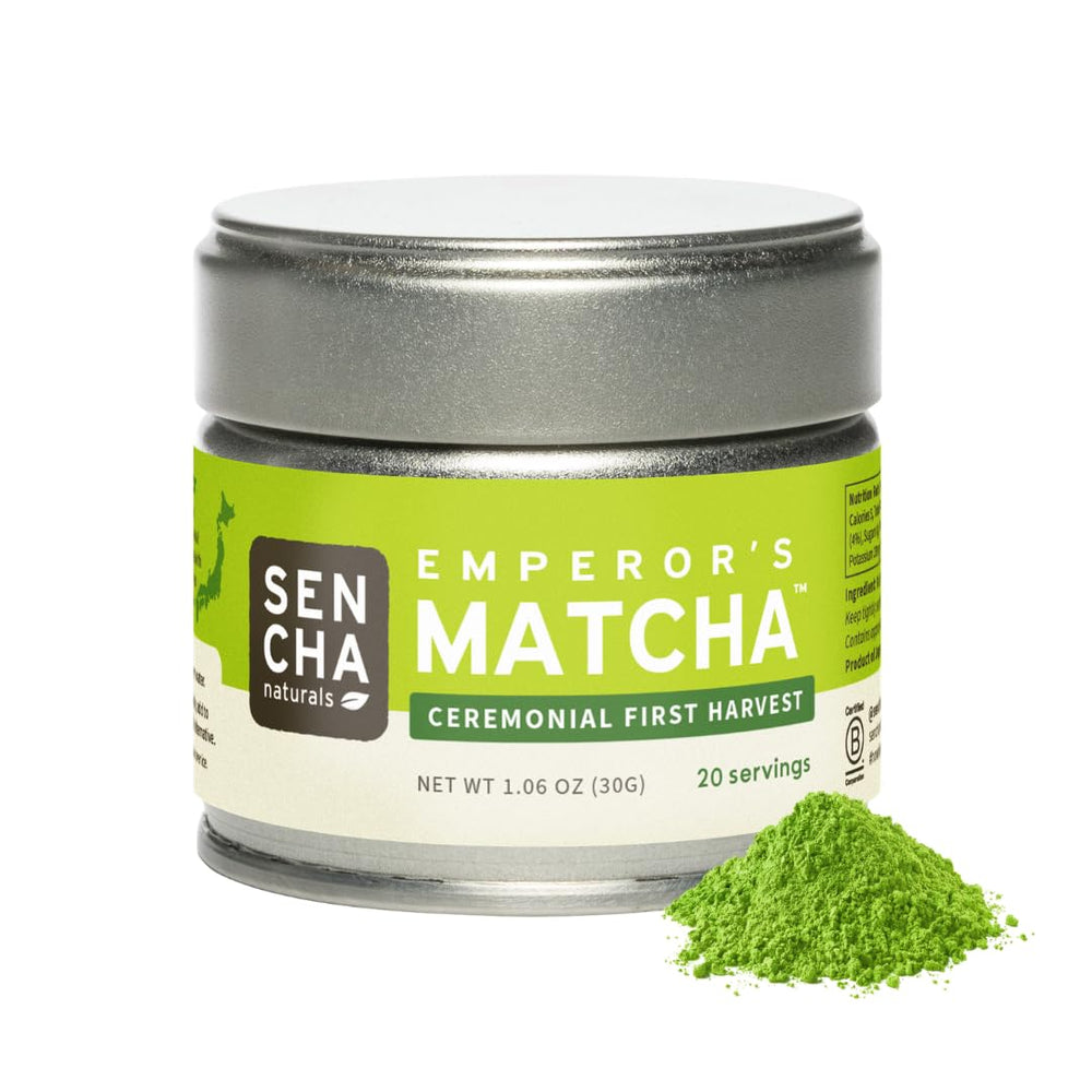 Sencha Naturals paquete frontal mostrando sello fresco y conveniencia