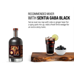 Sentia Gaba Black en vaso con ginger ale mostrando mezcla fácil y sabor