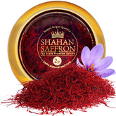 SHAHAN SAFFRON empaque frontal que garantiza frescura y protección