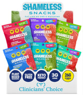 Shameless pack frontal mostrando seis sabores y beneficios bajos en azúcar