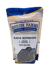 Shiloh Farms frijol negro empacado mostrando etiqueta orgánica y tamaño práctico