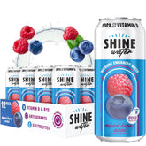 ShineWater lata frontal Acai Mixed Berry mostrando diseño y beneficio de vitamina D