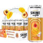 ShineWater lata frontal con durazno mango mostrando diseño y beneficio hidratante