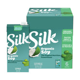 Silk frente del empaque mostrando diseño y beneficio de larga conservación