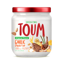 Simon Foods TOUM botella frontal mostrando la etiqueta y aspecto saludable