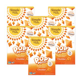 Simple Mills caja frontal Pop Mmms Cheddar mostrando diseño y beneficio práctico