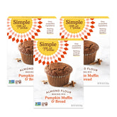 Simple Mills frente del empaque mostrando mezcla de pan de calabaza y beneficios de ingredientes reales
