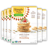 Simple Mills frente del empaque mostrando el producto y beneficio orgánico