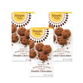 Simple Mills empaque frontal con galletas doble chocolate y beneficio de ingredientes reales