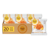 Simple Mills paquete frontal mostrando 20 snacks individuales y conveniencia