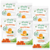 Simple Mixes empaque frontal mostrando sabor naranja y seis sobres