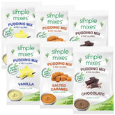 Simple Mixes frente del empaque mostrando el paquete de 6 variedades y ventaja de conveniencia