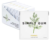 SIMPLY Gum frontal del paquete mostrando 6 unidades y ventaja natural