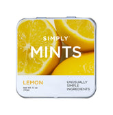Simply Mints lata frontal mostrando diseño y conveniencia
