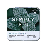 SIMPLY MINTS lata frontal mostrando diseño y tamaño para transporte práctico