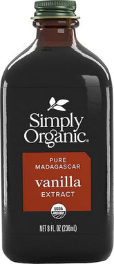 Simply Organic frasco frontal mostrando etiqueta clara y tamaño 8 fl oz, útil para identificar producto