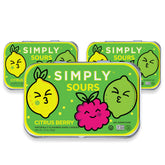 Simply Gum lata frontal Citrus Berry muestra diseño y portabilidad