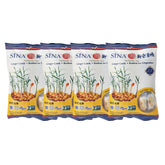 SINA frente del empaque mostrando las 4 bolsas y diseño atractivo