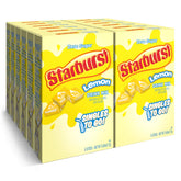 SINGLES TO GO! Starburst frente del empaque mostrando 12 cajas y sabor limón