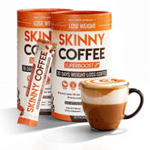 Skinny Coffee SuperBoost envase frontal mostrando la marca y beneficios