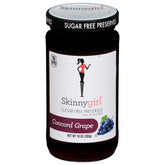 Skinnygirl frasco frontal con etiqueta Concord Grape, visualmente atractivo y práctico