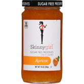 Skinnygirl frasco frontal albaricoque mostrando etiqueta y beneficio bajo en calorías