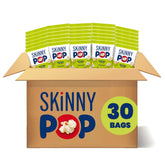 SkinnyPop caja de 30 bolsas al frente, almacenamiento conveniente
