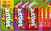 SKITTLES y STARBURST caja frontal mostrando variedad y conveniencia