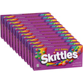 Skittles Wild Berry caja frontal mostrando diseño vibrante y facilidad para compartir