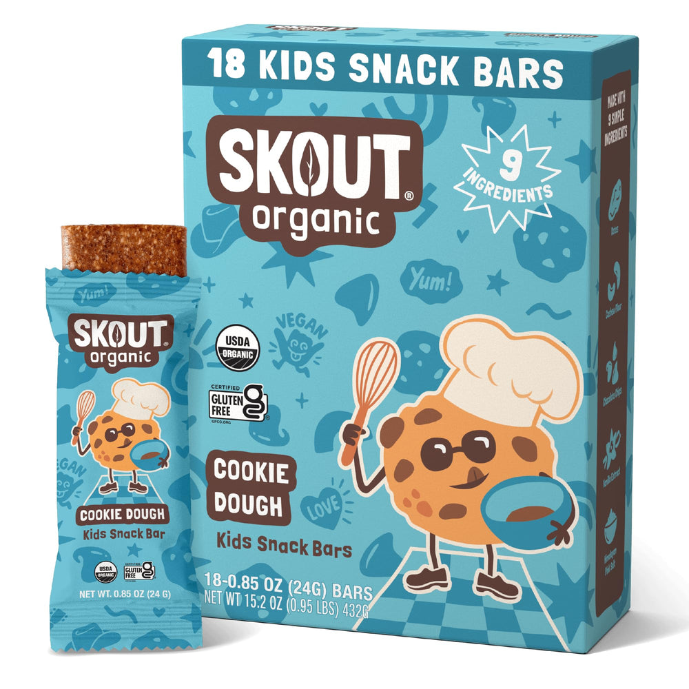 Skout Organic empaque frontal del pack de 18, práctico para loncheras