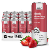 Slate lata frontal de Classic Strawberry mostrando diseño y beneficios