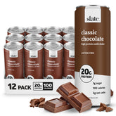 Slate lata frontal chocolate clásico mostrando diseño y conveniencia