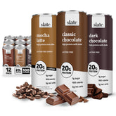Slate frente del pack variedad chocolate mostrando diseño y beneficios