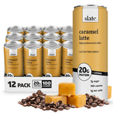 Slate lata frontal mostrando etiqueta y beneficio alto en proteína