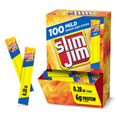 Slim Jim empaque frontal caja 100 unidades muestra conveniencia