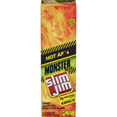 Slim Jim vista frontal de la caja mostrando 18 palitos, práctico y portátil