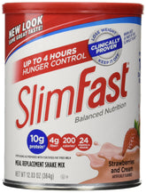 SlimFast envase frontal Fresas y Crema mostrando la etiqueta y beneficios