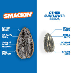 SMACKIN' mano sosteniendo semillas para comparar tamaño jumbo