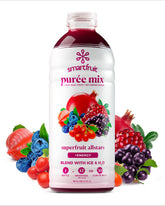 Smartfruit botella al frente mostrando etiqueta y tamaño