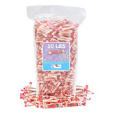 Smarties frente del empaque mostrando bolsa de 10 lb Smarties y conveniencia a granel