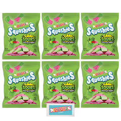 Smarties Squashies frente del empaquetado mostrando colores y sabor