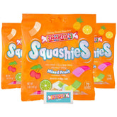 Smarties Squashies vista frontal del paquete mostrando diseño y tamaño