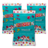 Smarties empaque frontal mostrando rollos tropicales y beneficio de apto para alérgicos