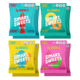 SmartSweets vista frontal del pack variado con ocho bolsas, fácil de llevar