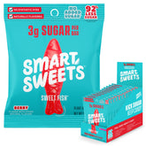 SmartSweets paquete frontal colorido mostrando peces y beneficio por porción