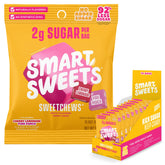 SmartSweets empaque frontal mostrando diseño y beneficio bajo en azúcar